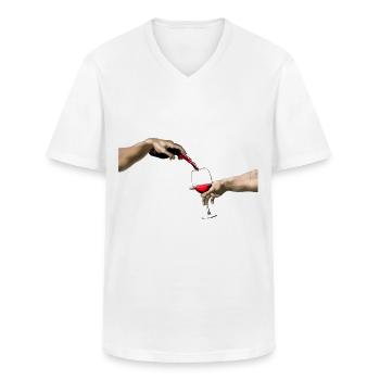 Erschaffung Adams Wein - Männer-T-Shirt mit V-Ausschnitt - Weiß - Vorne - AI Model Male 185 light (185cm)