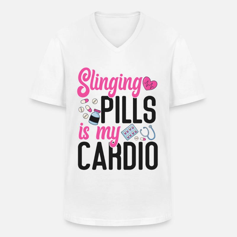 Pharmacy Tech Technician - Männer-T-Shirt mit V-Ausschnitt - Weiß