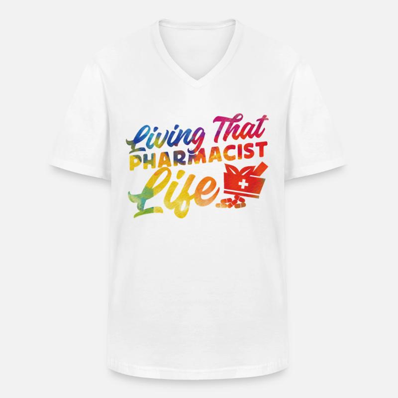 Pharmacy Tech Technician - Männer-T-Shirt mit V-Ausschnitt - Weiß