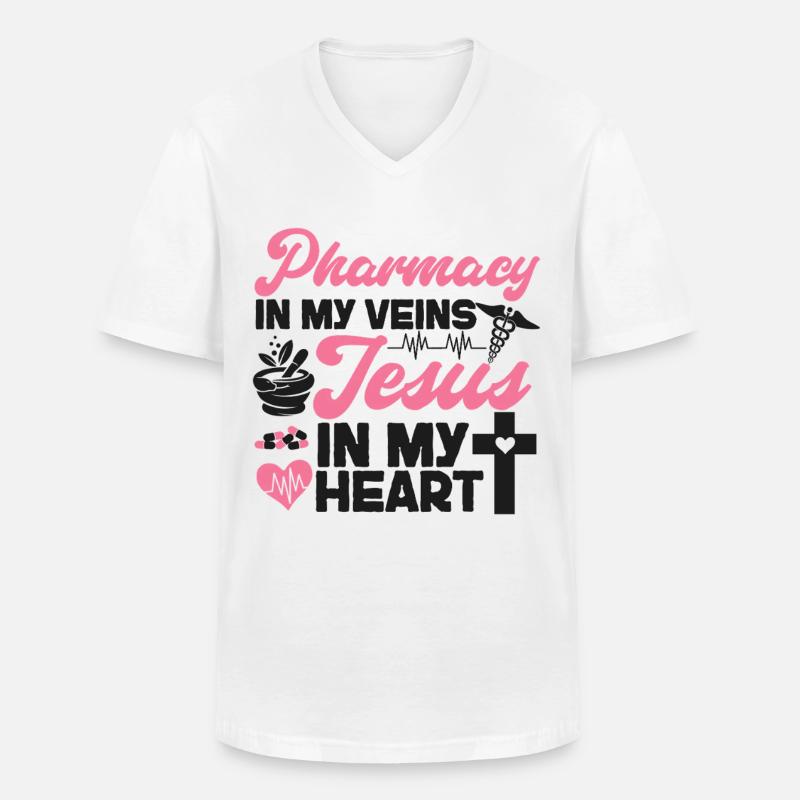 Pharmacy Tech Technician - Men's V-Neck T-Shirt - white