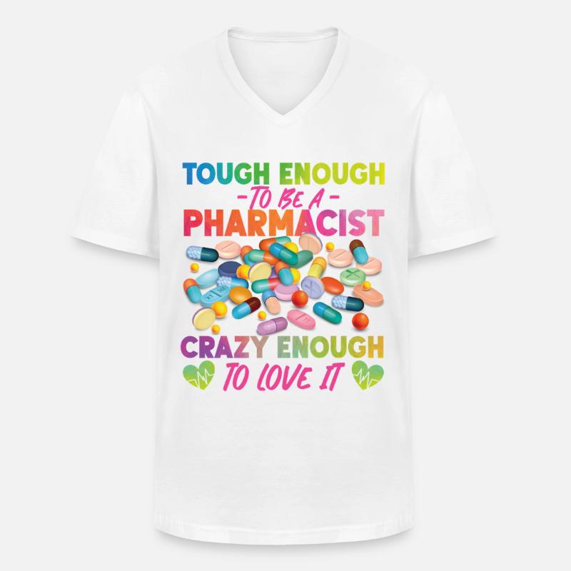 Pharmacy Tech Technician - Männer-T-Shirt mit V-Ausschnitt - Weiß