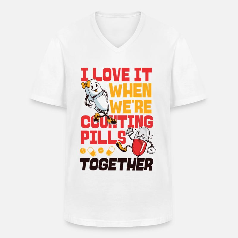 Pharmacy Tech Technician - Männer-T-Shirt mit V-Ausschnitt - Weiß