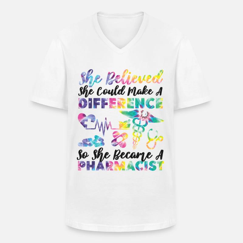 Pharmacy Tech Technician - Männer-T-Shirt mit V-Ausschnitt - Weiß