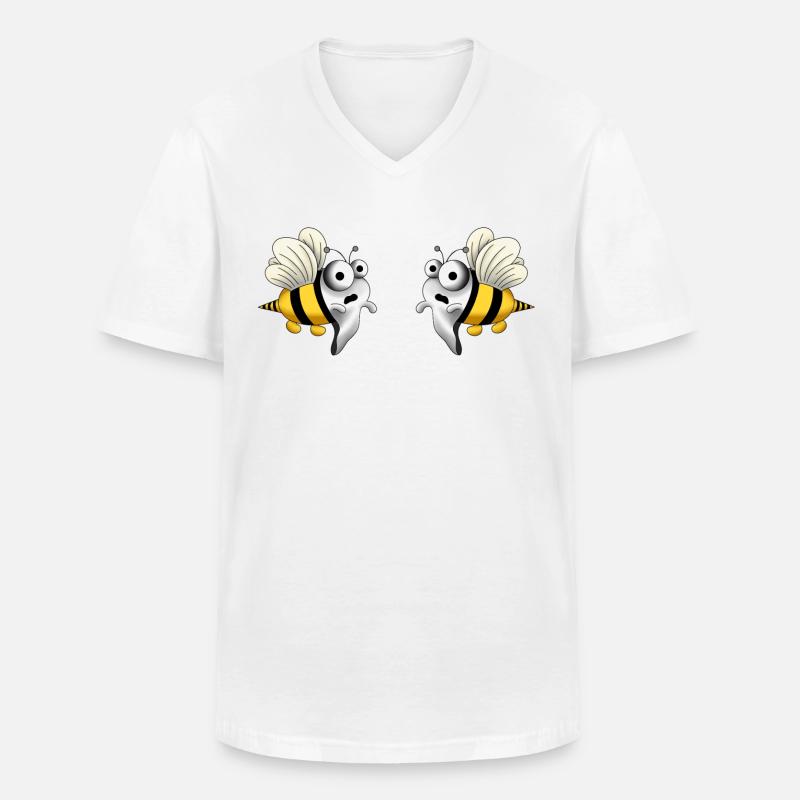 boo bees blank - Männer-T-Shirt mit V-Ausschnitt - Weiß