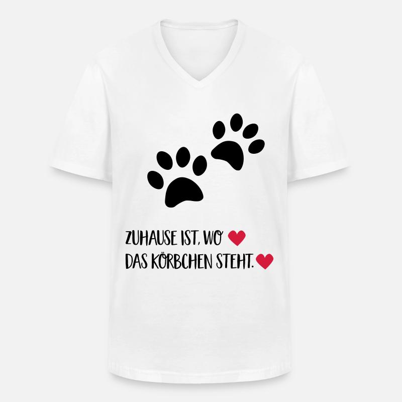 zuhauseistwokorbist - Männer-T-Shirt mit V-Ausschnitt - Weiß