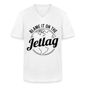 Jet lag is to blame - Men's V-Neck T-Shirt - white - Front - AI Model Male 185 light (185cm)