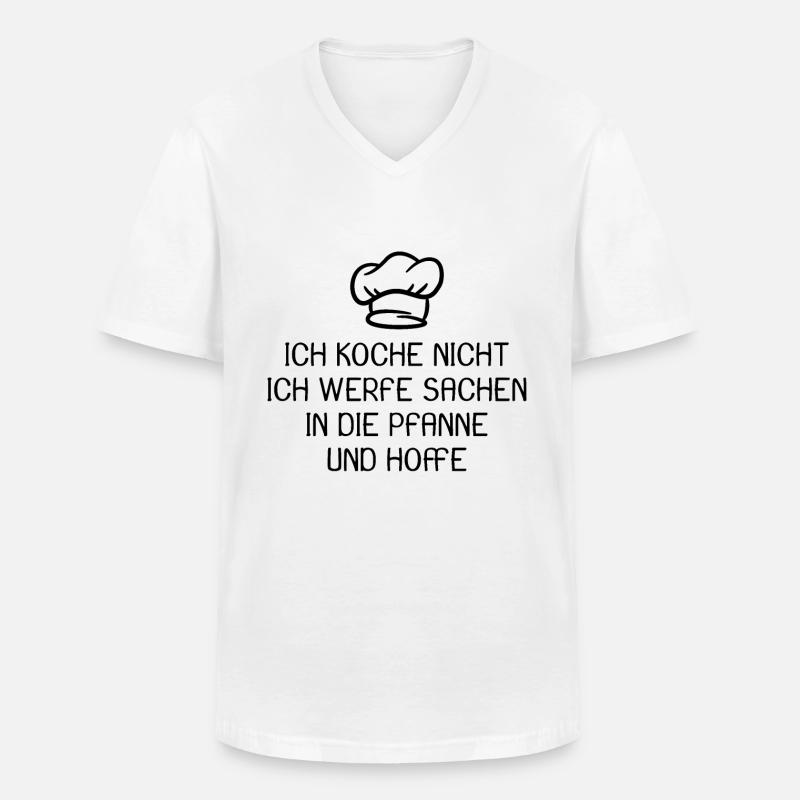 Koch Kochen Spruch lustig - Männer-T-Shirt mit V-Ausschnitt - Weiß