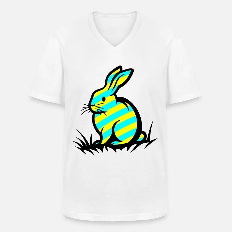 Ostern Symbol Hase - Männer-T-Shirt mit V-Ausschnitt - Weiß