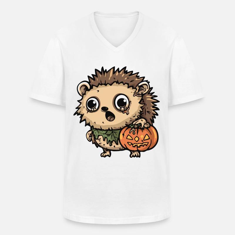 Igel Halloween Comic Lustig - Männer-T-Shirt mit V-Ausschnitt - Weiß
