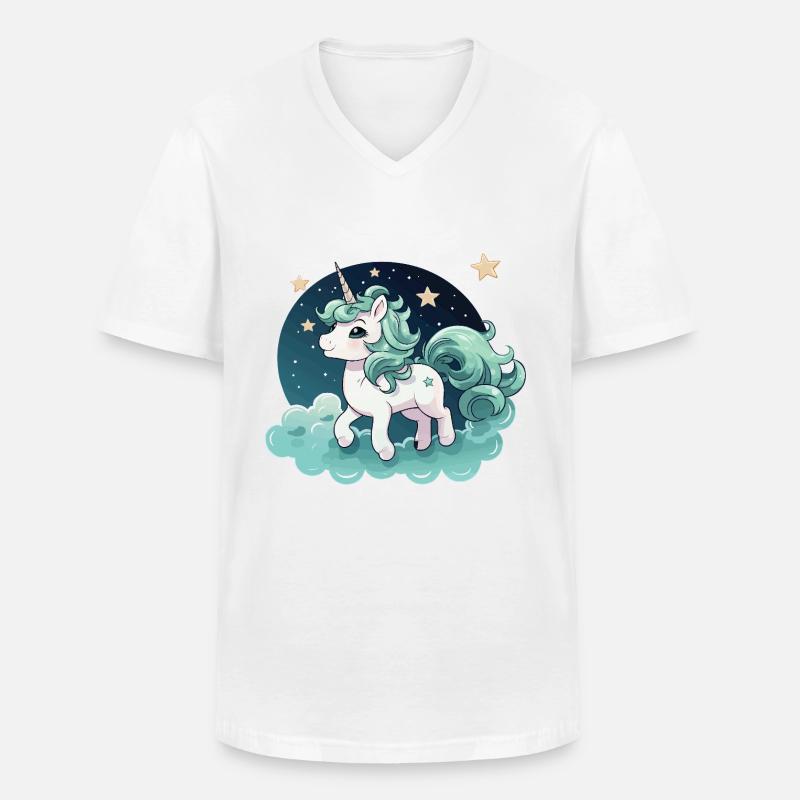 Stellar Einhorn - Männer-T-Shirt mit V-Ausschnitt - Weiß