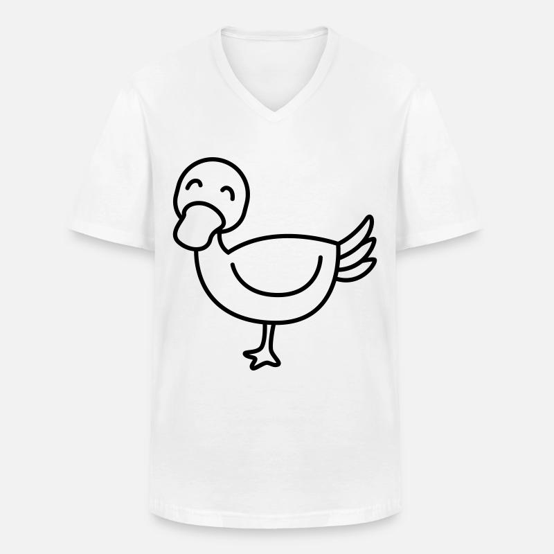 Ente Comic Tier - Männer-T-Shirt mit V-Ausschnitt - Weiß