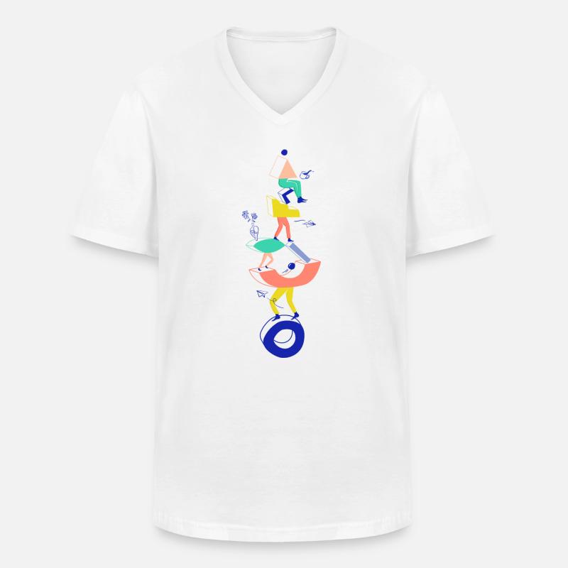 Der kollaborative Turm - Männer-T-Shirt mit V-Ausschnitt - Weiß
