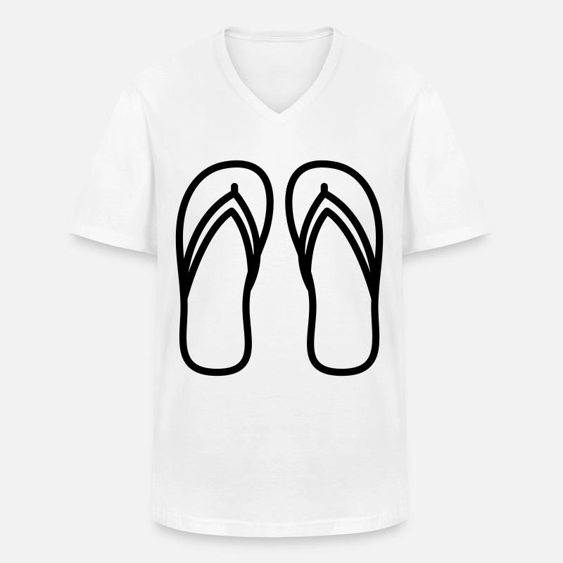 Badelatschen icon - Männer-T-Shirt mit V-Ausschnitt - Weiß