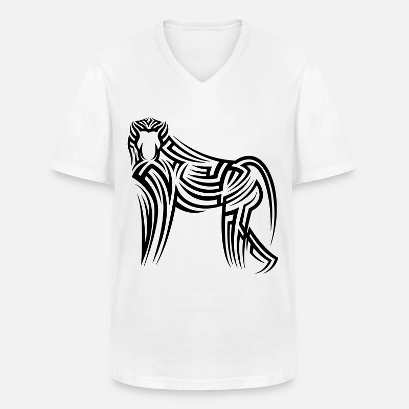 Monkey affe Tribal Tattoo - Men's V-Neck T-Shirt - white