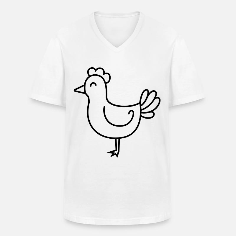 Huhn Comic Tier - Männer-T-Shirt mit V-Ausschnitt - Weiß