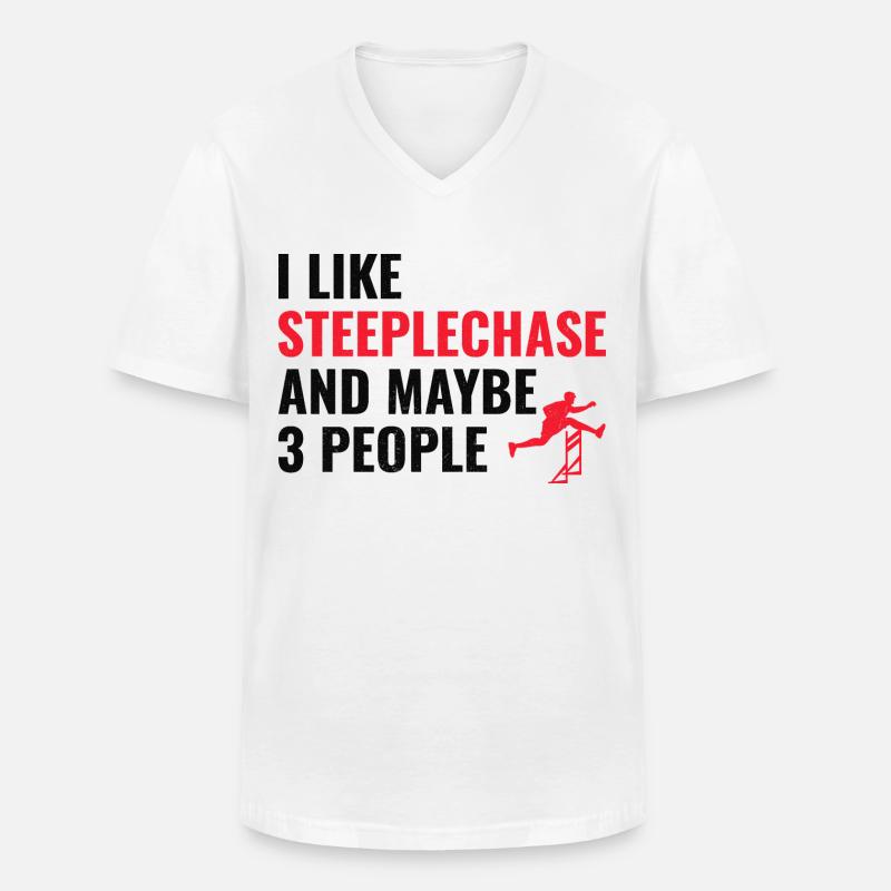 Hindernislauf Hindernislauf Leichtathletik - Männer-T-Shirt mit V-Ausschnitt - Weiß
