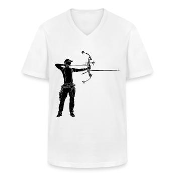 Bogenschütze - Männer-T-Shirt mit V-Ausschnitt - Weiß - Vorne - AI Model Male 185 light (185cm)