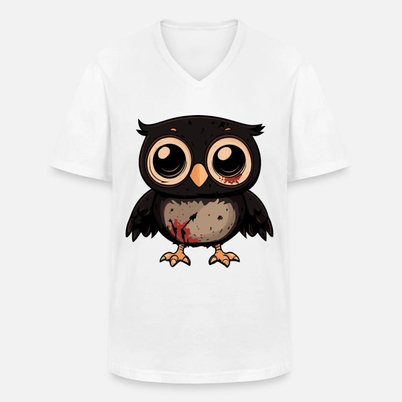 Eule Halloween Comic Lustig - Männer-T-Shirt mit V-Ausschnitt - Weiß