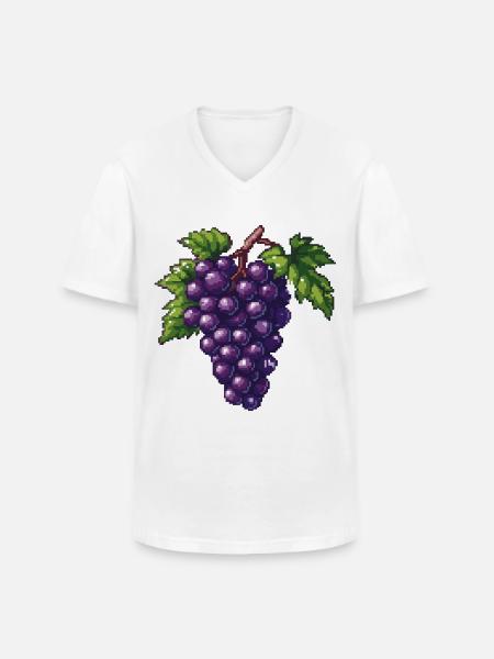 Grapes Pixel Icon - Men's V-Neck T-Shirt - white