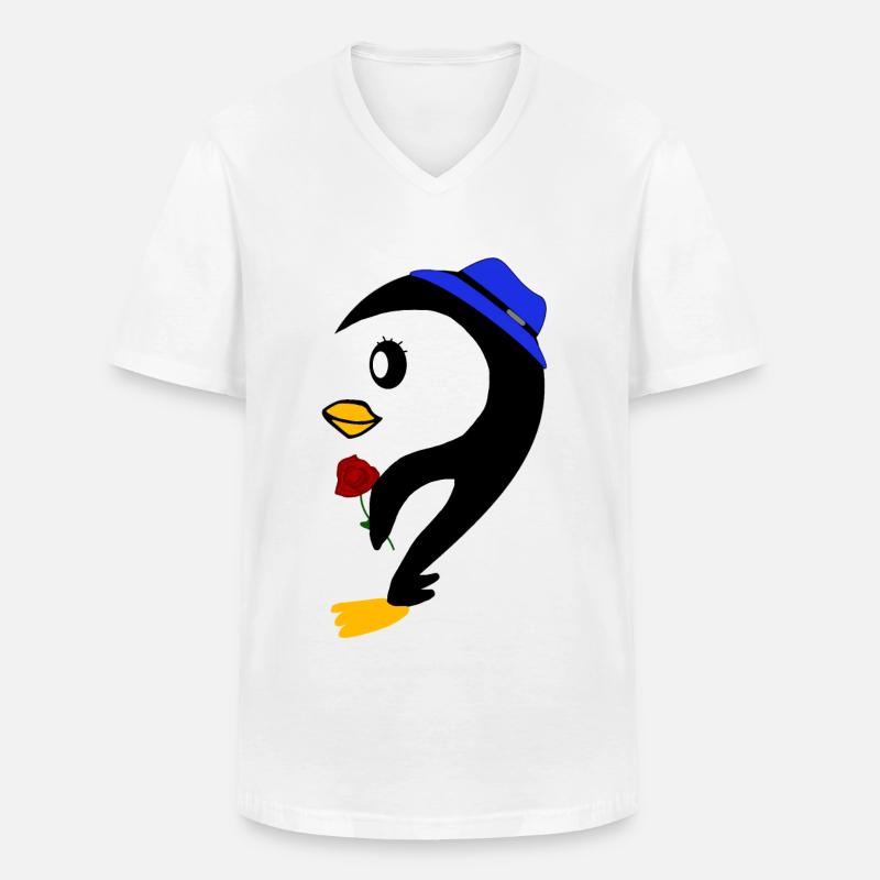 Partnerlook couples | Pingouin 2 - T-shirt col V Homme - blanc