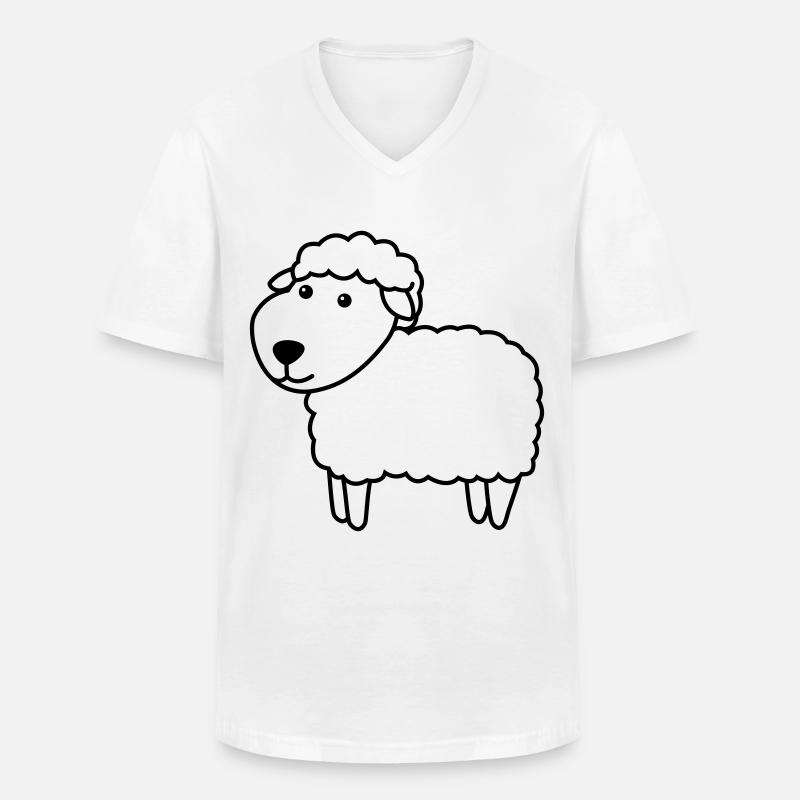 Schaf Comic Tier - Männer-T-Shirt mit V-Ausschnitt - Weiß