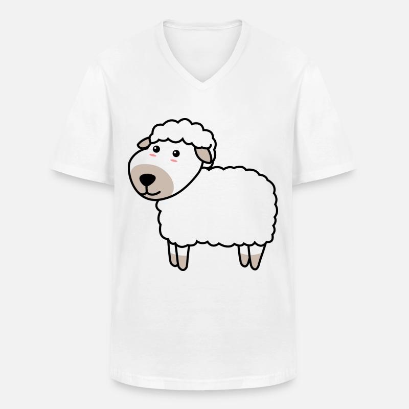 Schaf Comic Tier - Männer-T-Shirt mit V-Ausschnitt - Weiß