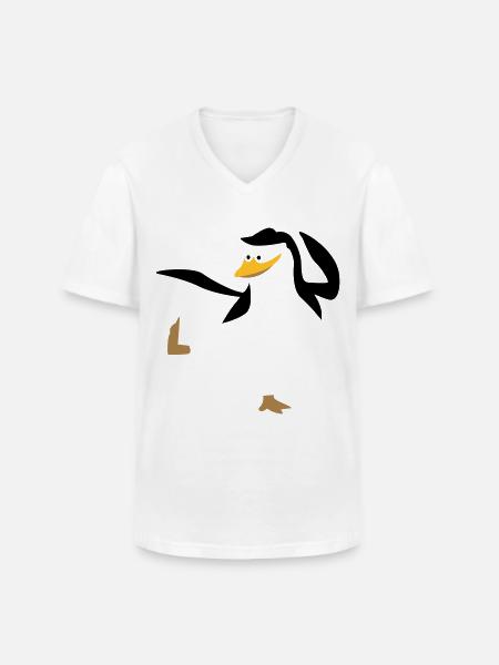 Penguin doing karate sport - Men's V-Neck T-Shirt - white