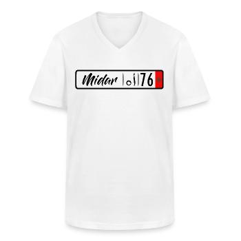 Midar 76 Nummernschild - Männer-T-Shirt mit V-Ausschnitt - Weiß - Vorne - AI Model Male 185 light (185cm)