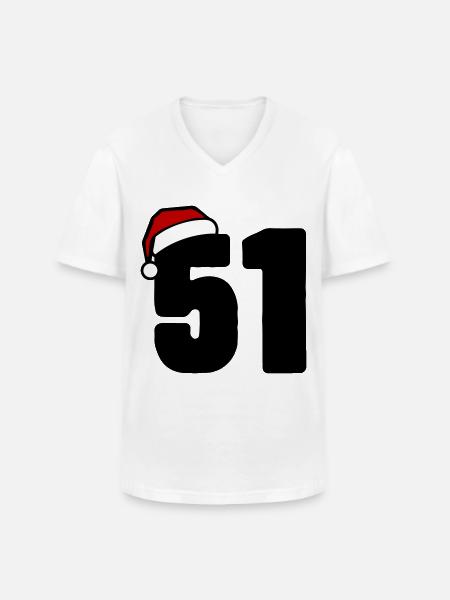 51 Number Christmas - Men's V-Neck T-Shirt - white