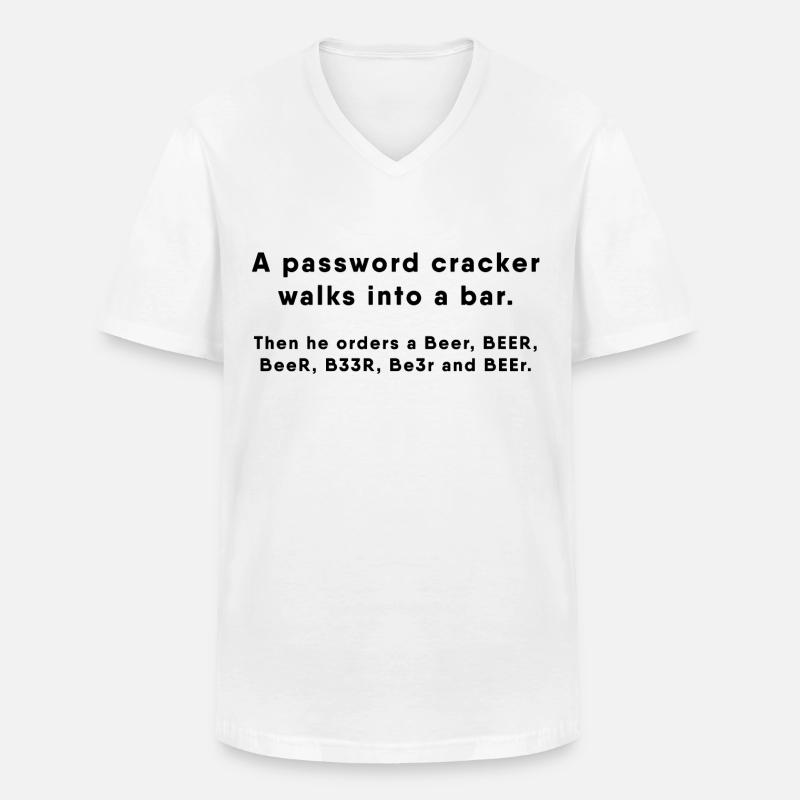 Hacker - Passwort Cracker - Männer-T-Shirt mit V-Ausschnitt - Weiß