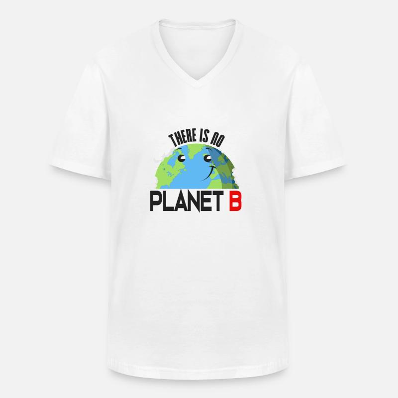 There is no Planet B - Männer-T-Shirt mit V-Ausschnitt - Weiß