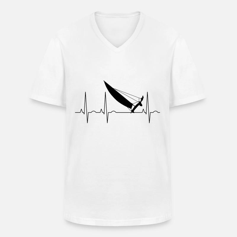 Katamaran - Puls / Frequenz - Männer-T-Shirt mit V-Ausschnitt - Weiß