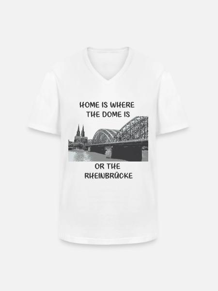köln - Männer-T-Shirt mit V-Ausschnitt - Weiß