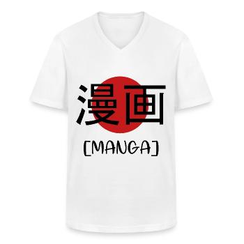 manga - Männer-T-Shirt mit V-Ausschnitt - Weiß - Vorne - AI Model Male 185 light (185cm)