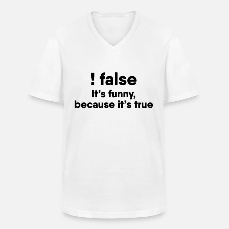 Programmeur blague Drôle d’humour programmeur - T-shirt col V Homme - blanc