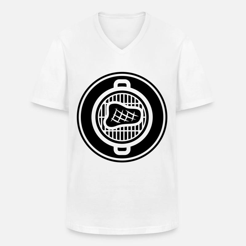 Steak Fleisch - Männer-T-Shirt mit V-Ausschnitt - Weiß