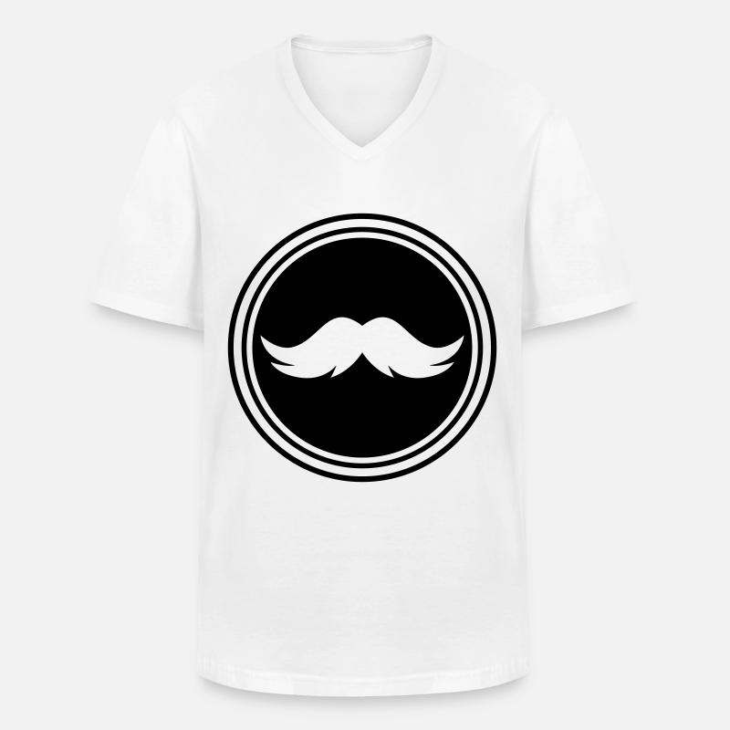 Schnurrbart symbol - Männer-T-Shirt mit V-Ausschnitt - Weiß
