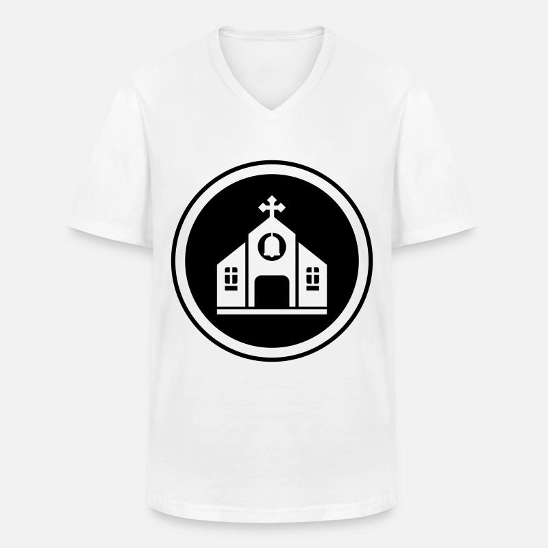 Kirche glaube - Männer-T-Shirt mit V-Ausschnitt - Weiß