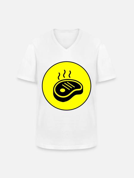 Steak icon Kreis - Männer-T-Shirt mit V-Ausschnitt - Weiß