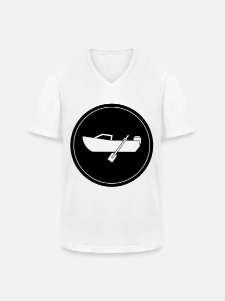 boot icon circle - Men's V-Neck T-Shirt - white