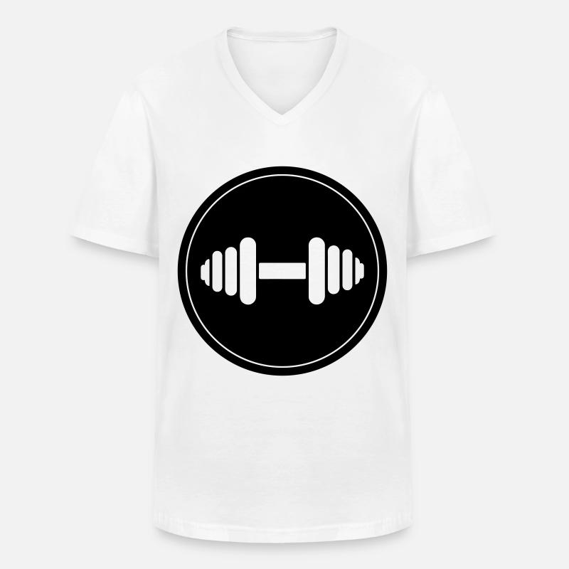 Hantel gewichte icon - Männer-T-Shirt mit V-Ausschnitt - Weiß