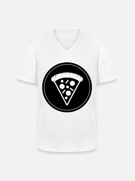Pizza Icon Circle - Men's V-Neck T-Shirt - white