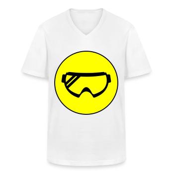 Skibrille icon - Männer-T-Shirt mit V-Ausschnitt - Weiß - Vorne - AI Model Male 185 light (185cm)