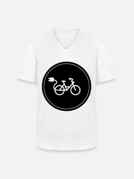 eBike Bicycle Cycling - Men's V-Neck T-Shirt - white