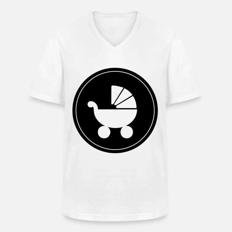 Kinderwagen baby - Männer-T-Shirt mit V-Ausschnitt - Weiß