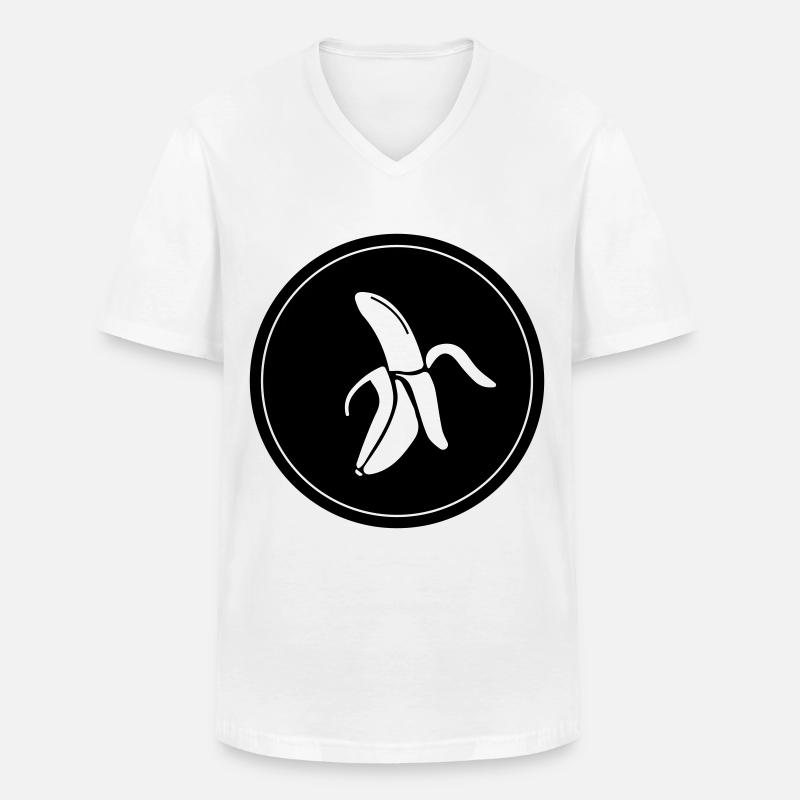 Banane Icon - Männer-T-Shirt mit V-Ausschnitt - Weiß