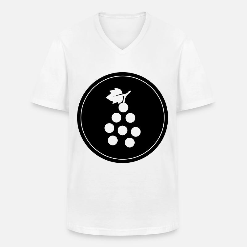 Weintrauben Symbol - Männer-T-Shirt mit V-Ausschnitt - Weiß