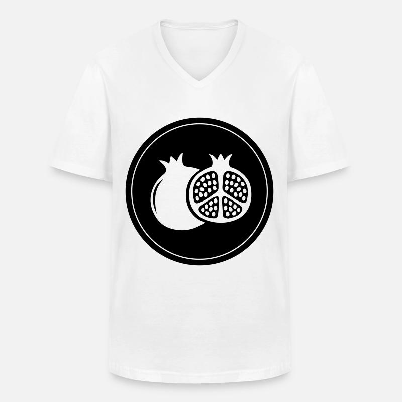 Granatapfel Symbol - Männer-T-Shirt mit V-Ausschnitt - Weiß