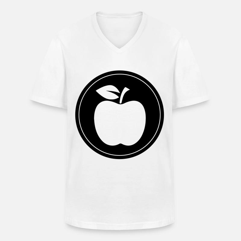 Apfel Symbol - Männer-T-Shirt mit V-Ausschnitt - Weiß