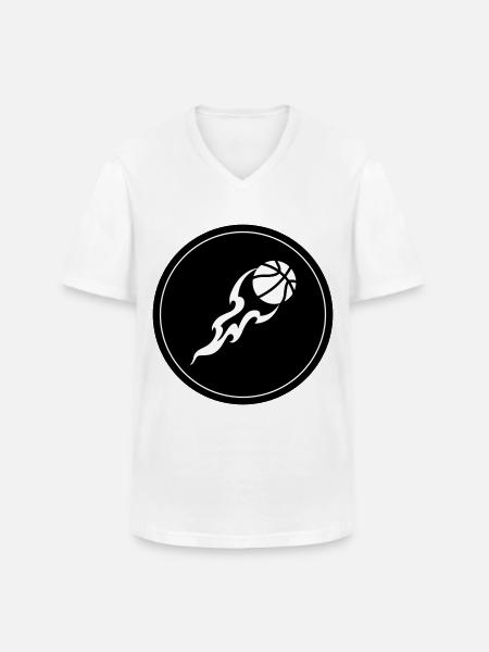 Basketball flame - Men's V-Neck T-Shirt - white
